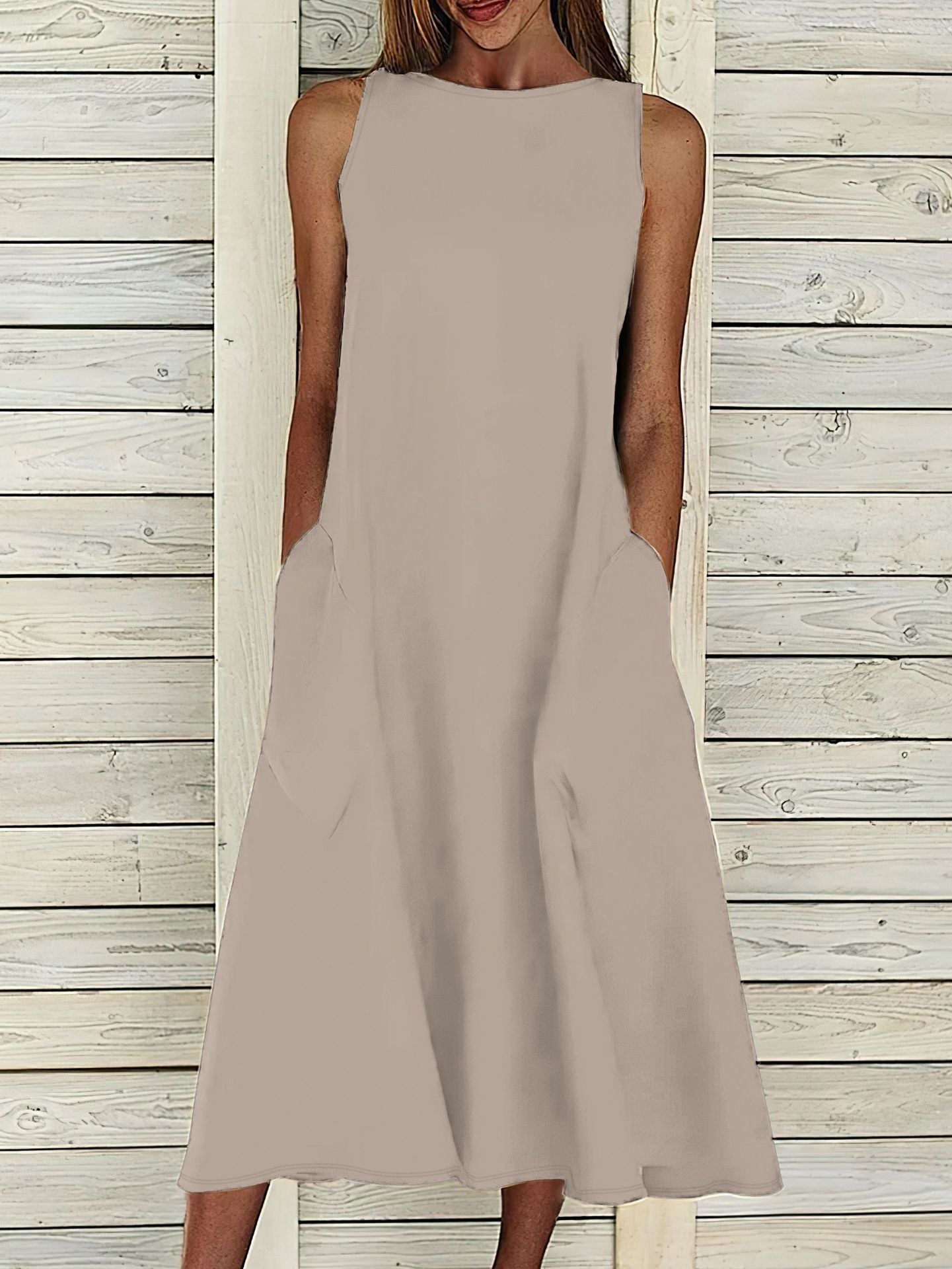 Dame afslappet maxikjole med praktiske lommer og blød skæring Stilla