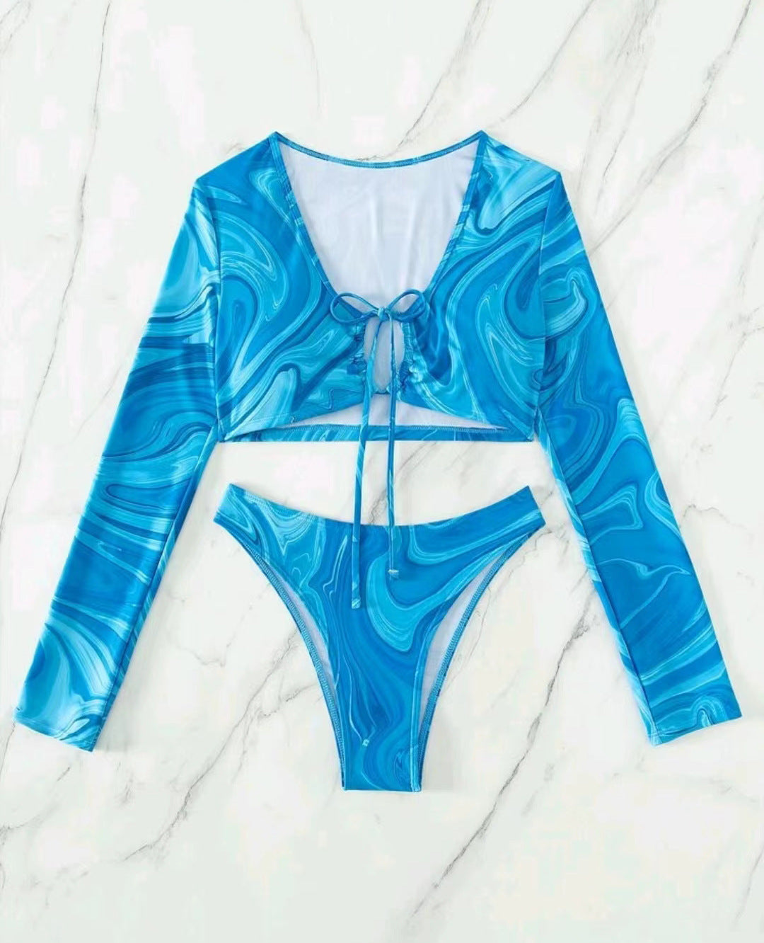 Dame Cropped top med langærmet og høj talje Stilla