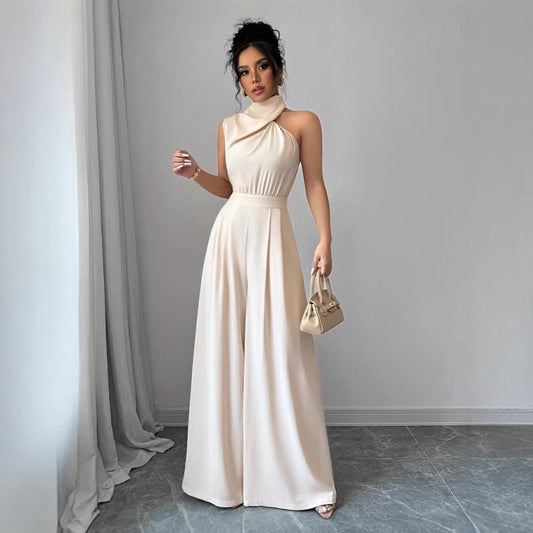 Dame Højkrave Bredbenet Jumpsuit Stilla