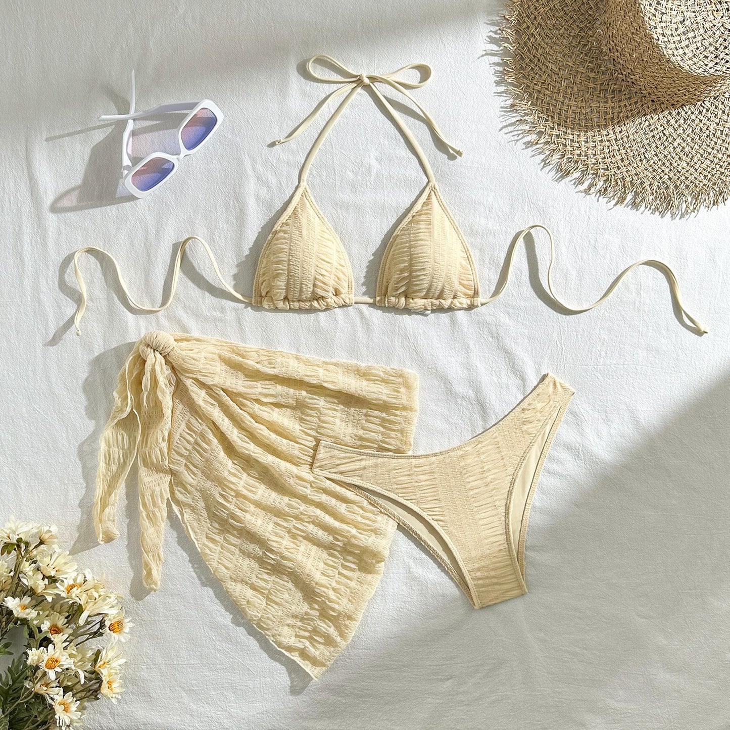Dame Triangel-Bikini med løs indpakningskort og filigran stropper Stilla