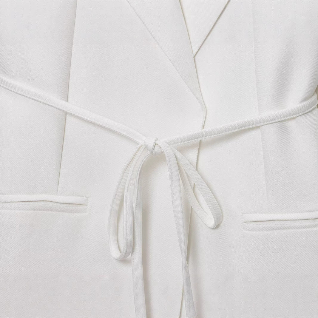 Dame elegant blazerjakke med taljebælte Stilla