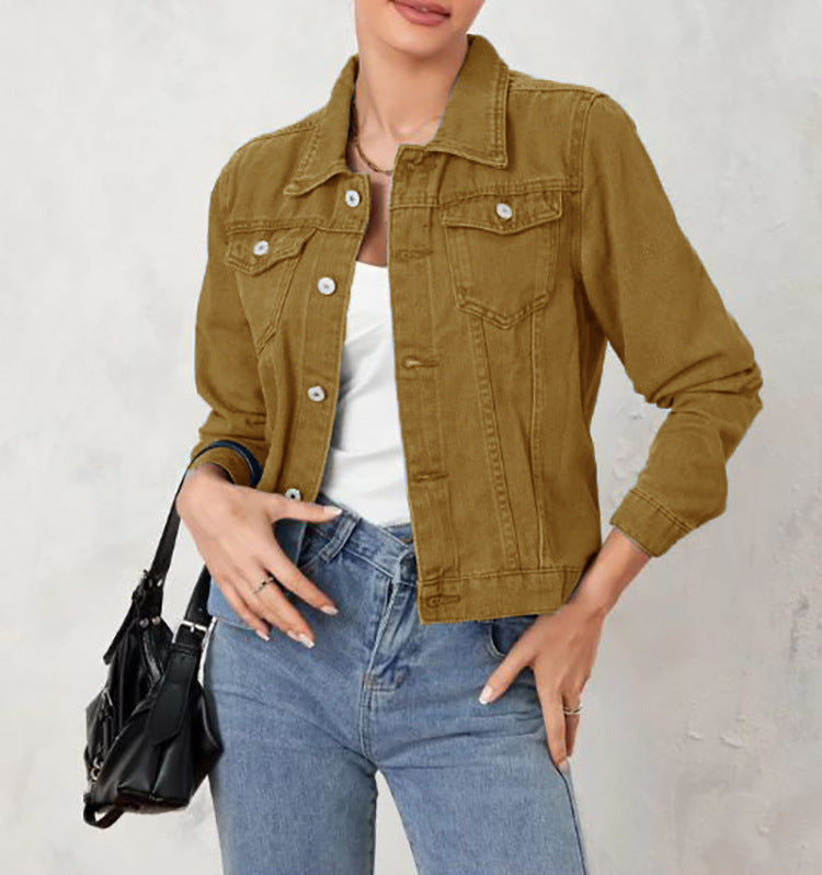 Dame Denimjakke i moderne snit med trendy detaljer Stilla