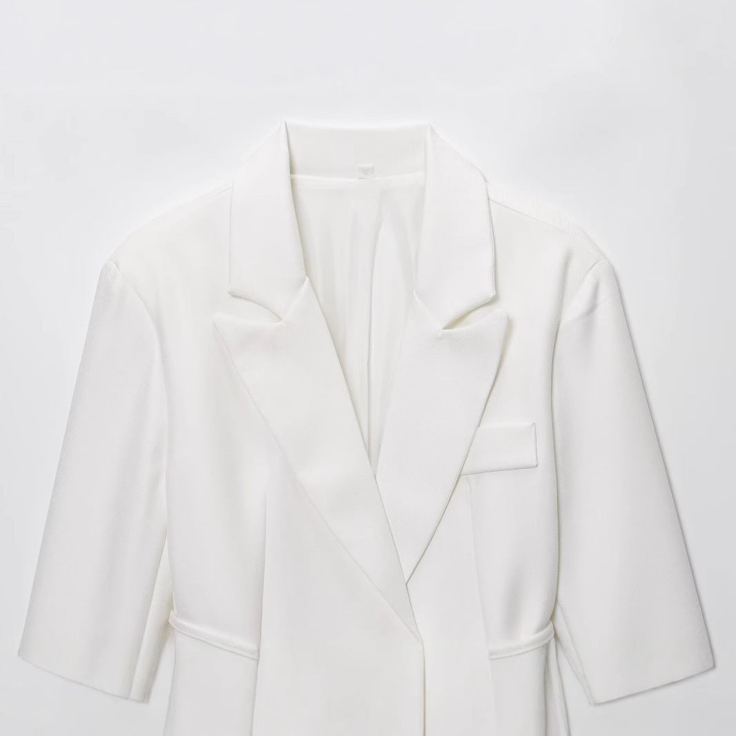 Dame elegant blazerjakke med taljebælte Stilla