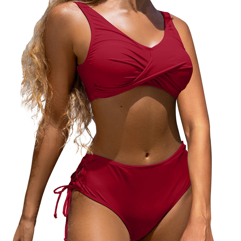 Dame Højskåret Bikini med elegant Wickel-Design Stilla