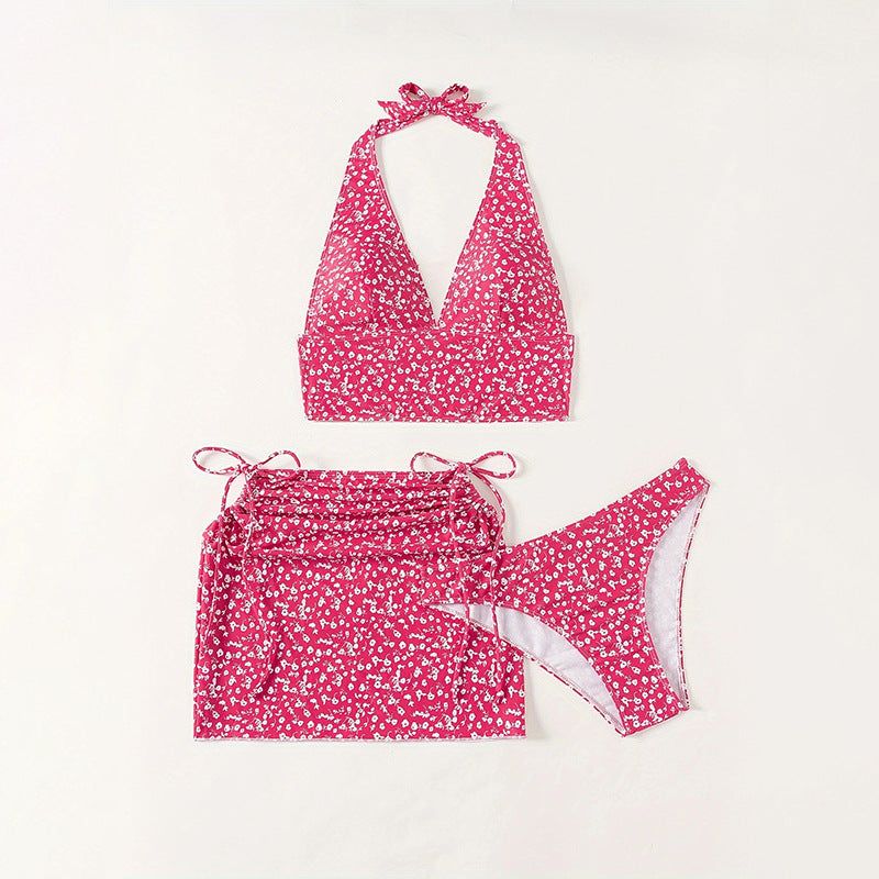 Dame Crop-Top og Wrap-nederdel sæt med floralt design Stilla