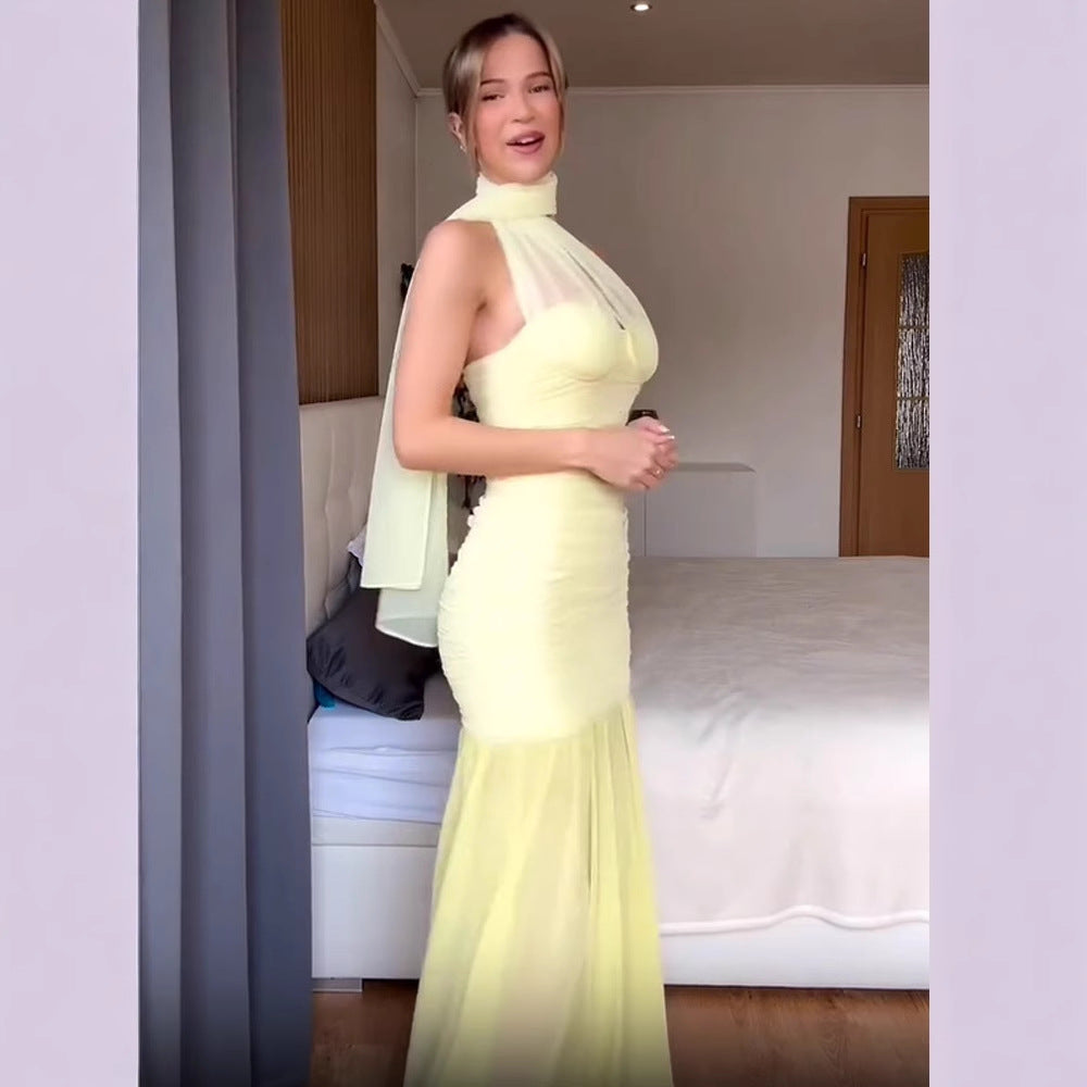 Dame Elegant bryllupskjole med gennemsigtige elementer Stilla