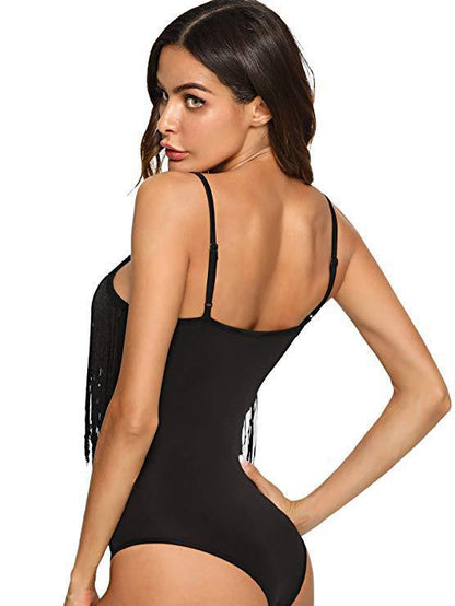 Dame Bodysuit med franse-detaljer Stilla