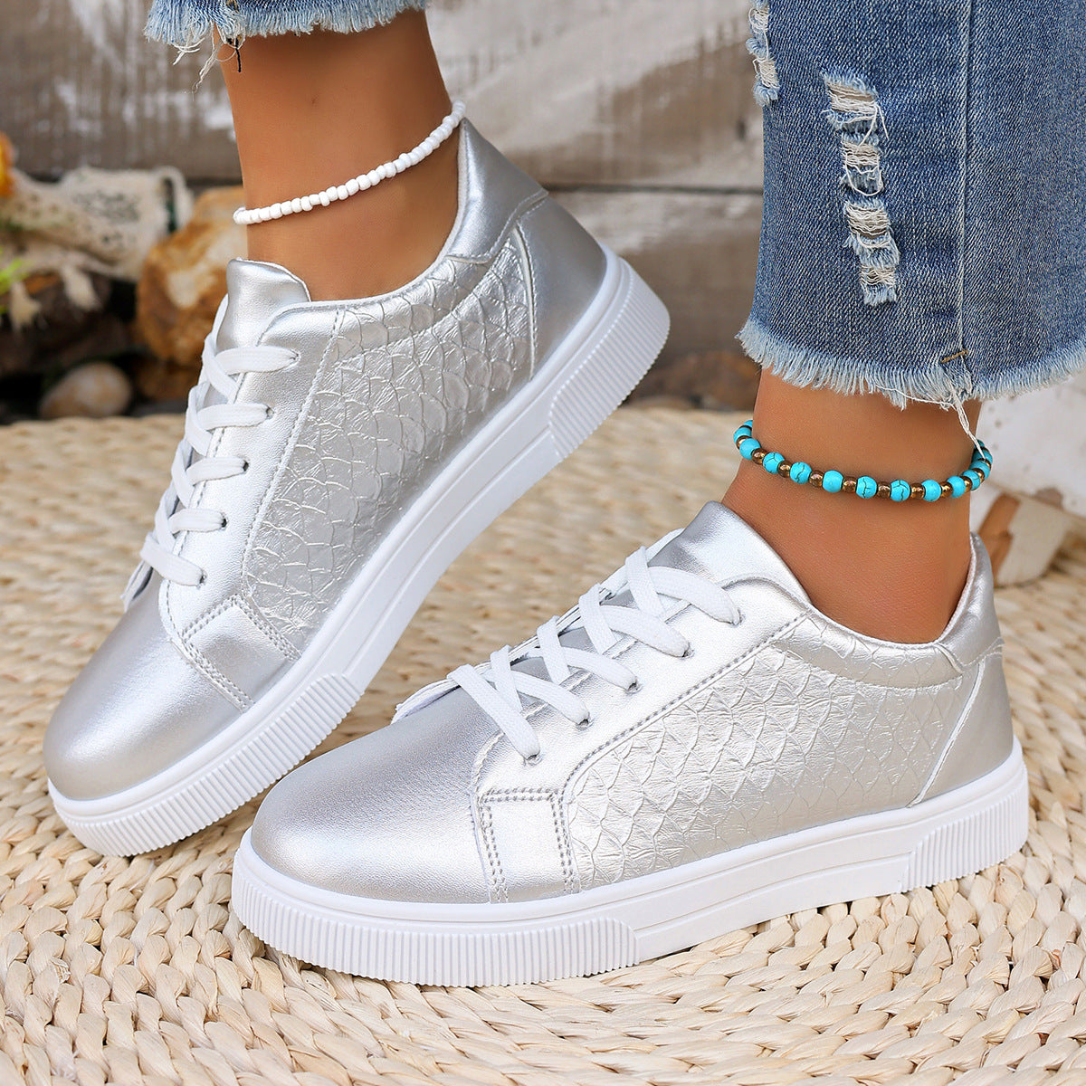 Dame fritidstøj sneakers med struktureret design Stilla