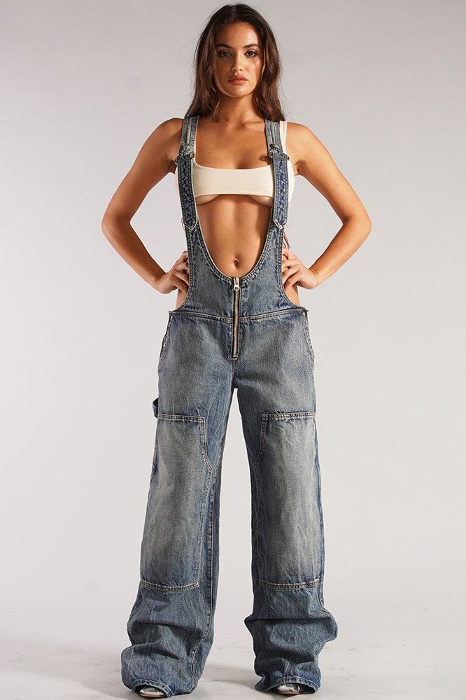 Stilla | Denim Multi-lomme Jumpsuit