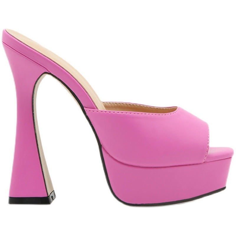 Dame åbne højhælede sandaler med platform og smart fodåbning Stilla