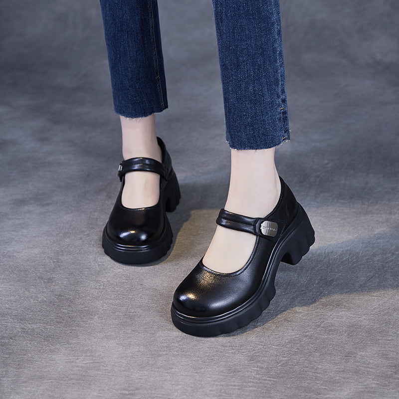Dame Chunky Platform Mary Jane sko med stilfuldt bånd Stilla