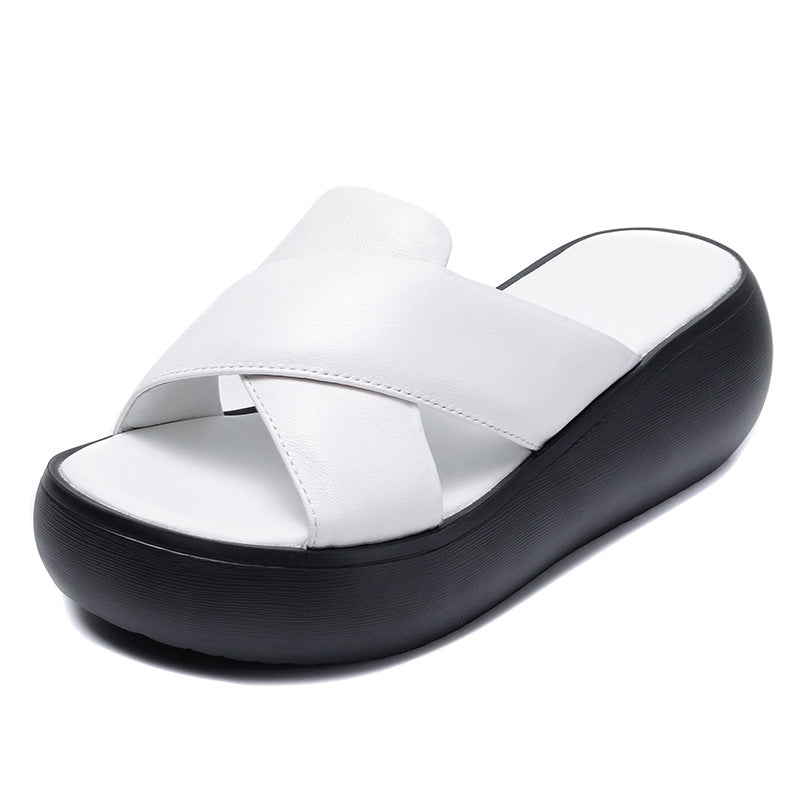 Dame Cross-Strap Platform Slide Sandaler Stilla