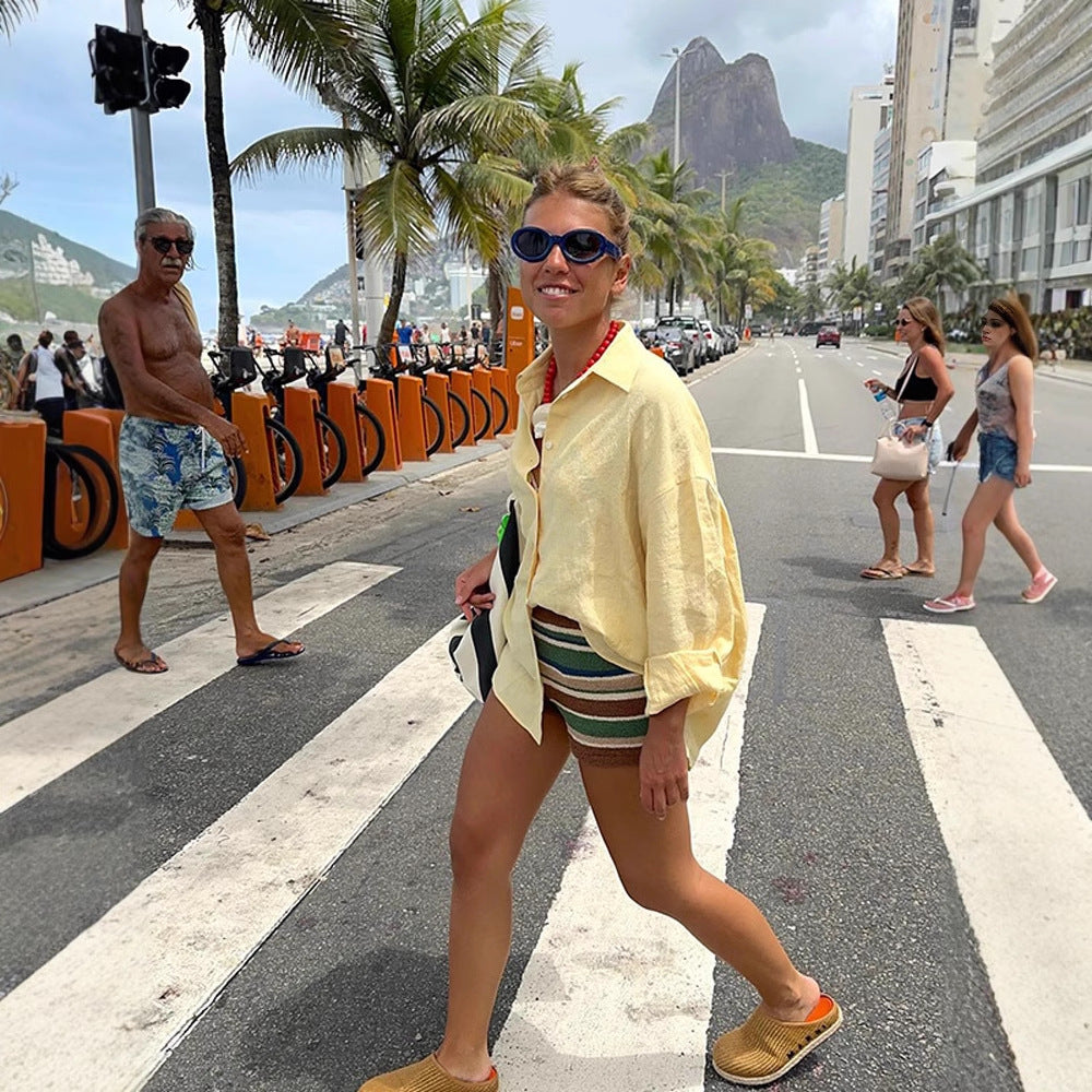 Dame afslappet linned skjorte Stilla