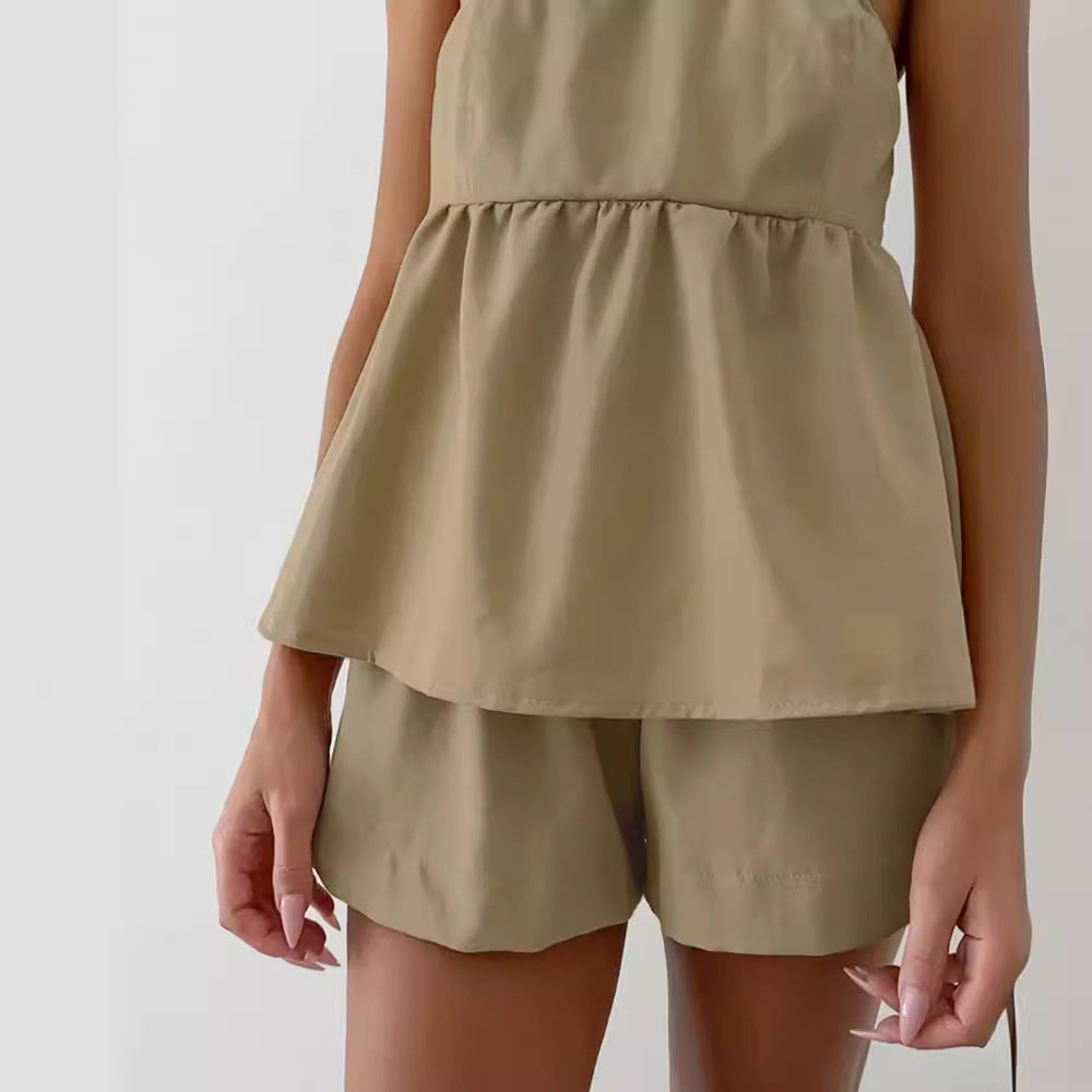 Dame strapless top med flydende snit og matchende bukser Stilla