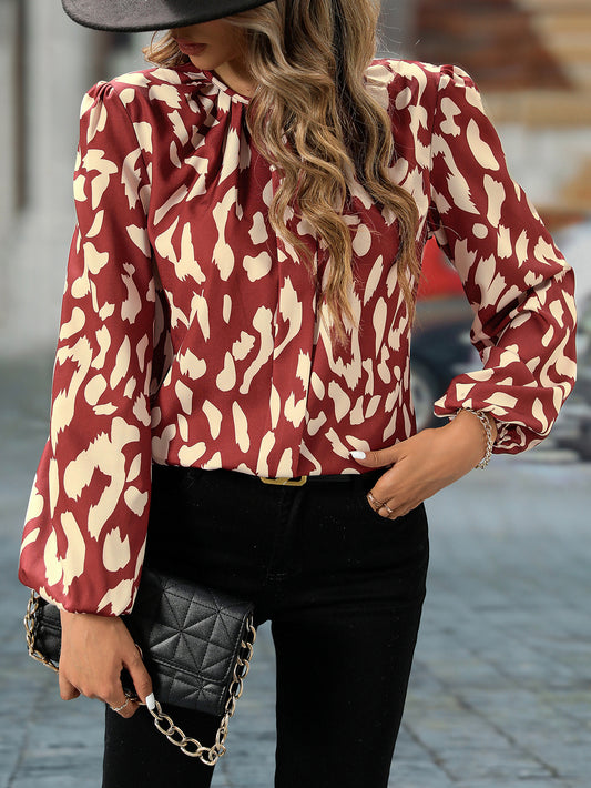 Dame elegant blouse med fashionabel leopardprint Stilla