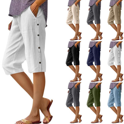 Dame Chino-shorts med sidelommer og stilfulde knapdetaljer Stilla