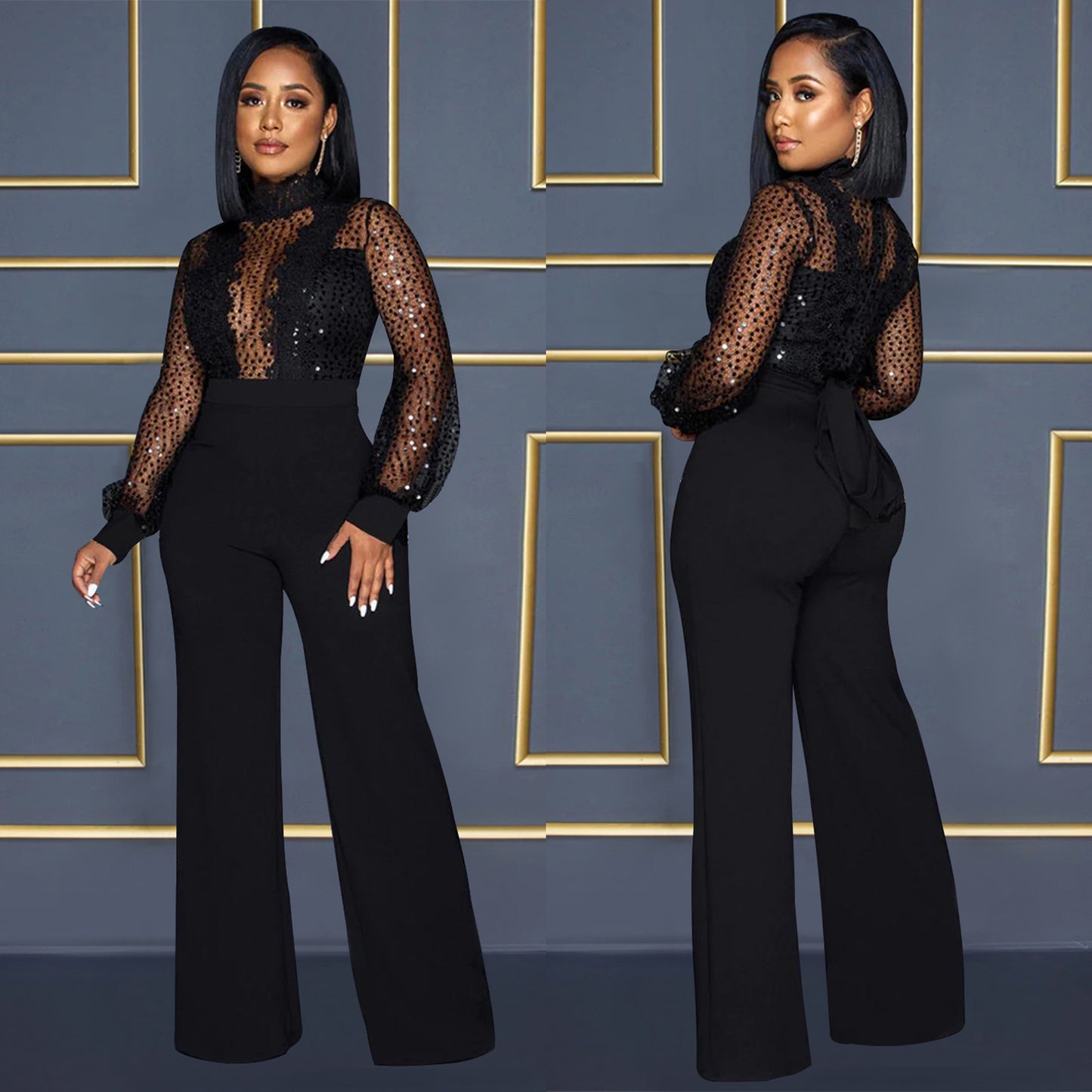 Dame Elegant Etuikjole med Funkelelementer Stilla