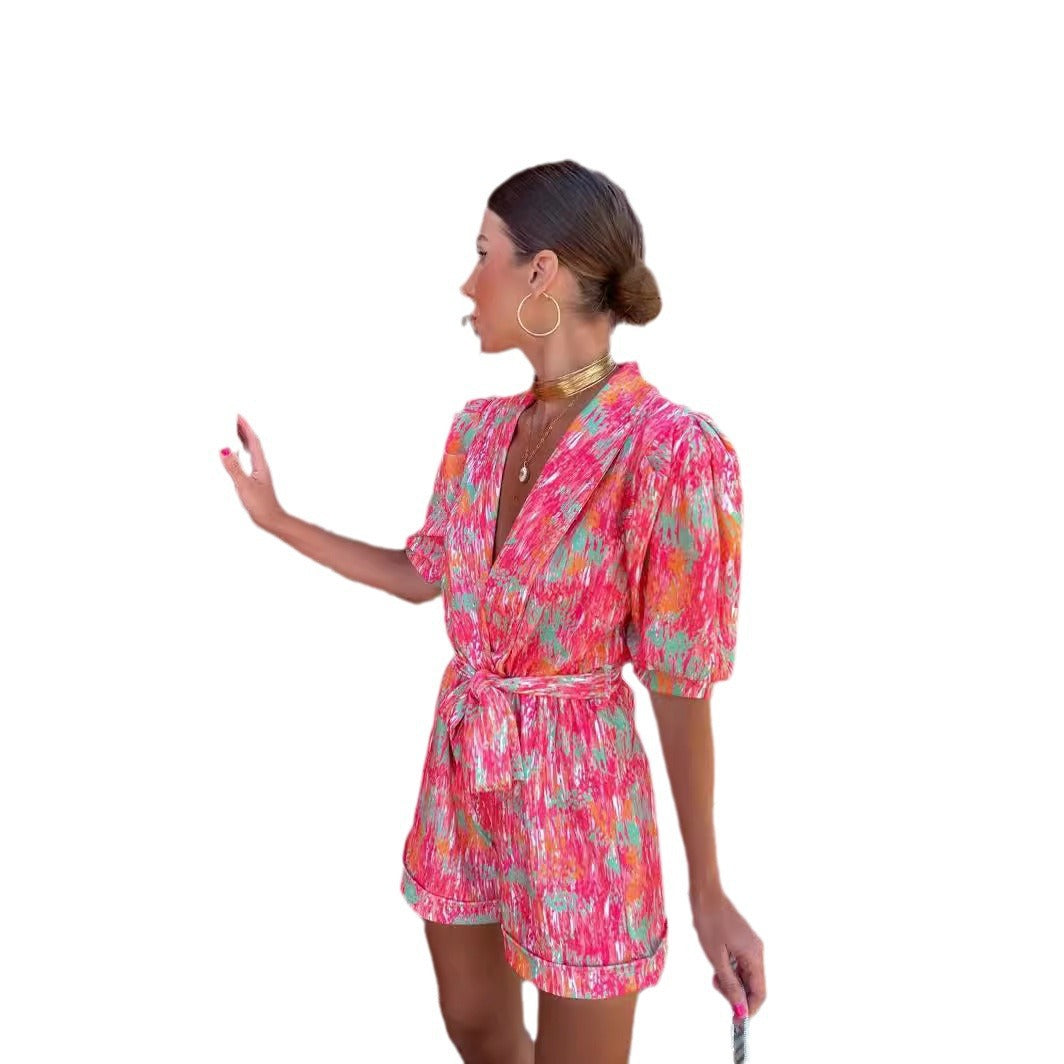 Dame Farverig Trykt Jumpsuit Stilla
