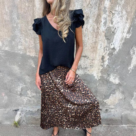 Dame Elegant Knoten-Front Maxi Nederdel Sæt Stilla