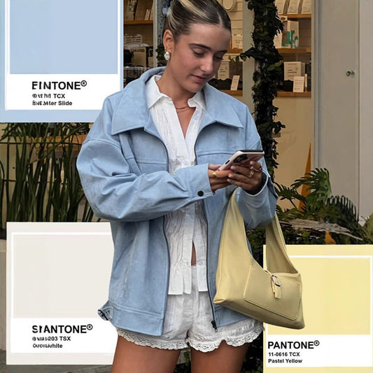 Dame afslappet kunstlæderjakke med moderne snit og praktiske lommer Stilla