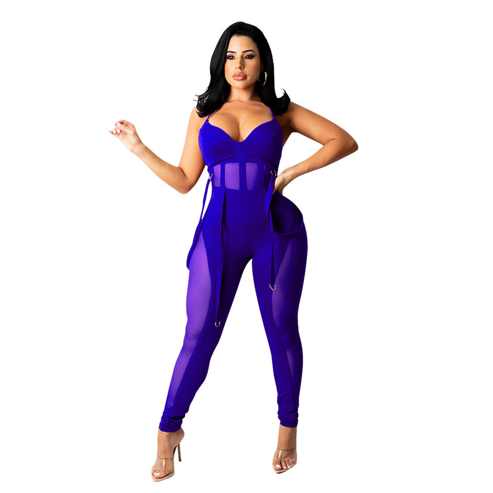 Dame transparent panel jumpsuit Stilla