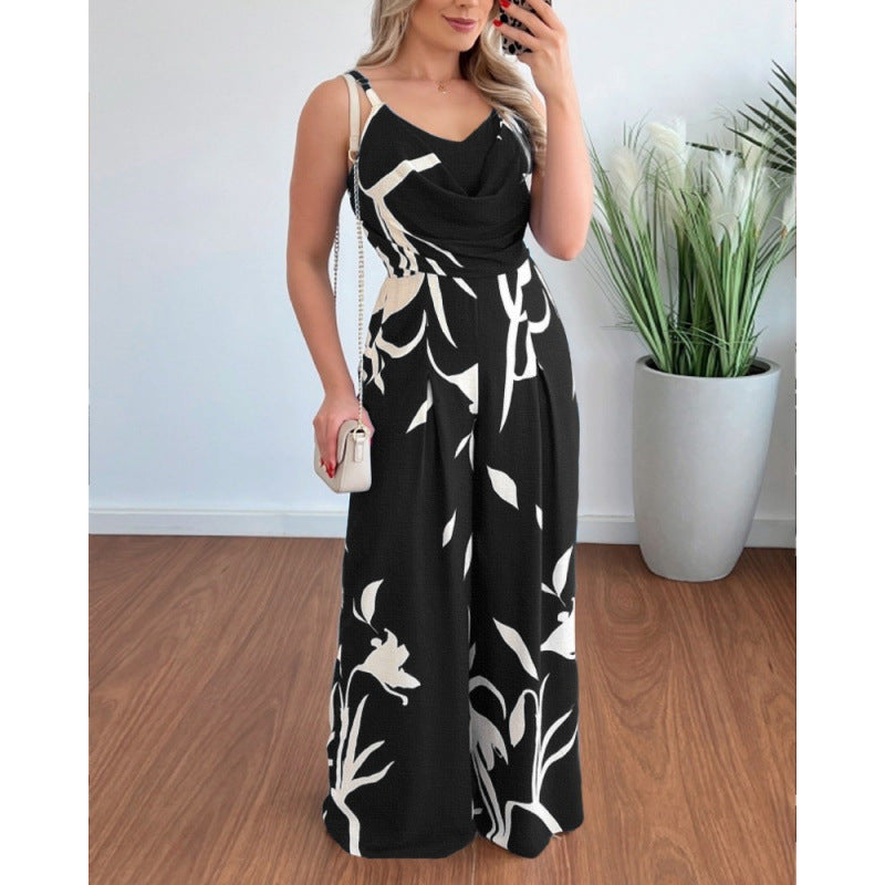 Dame Draperet Hals Blomsteroverall Stilla