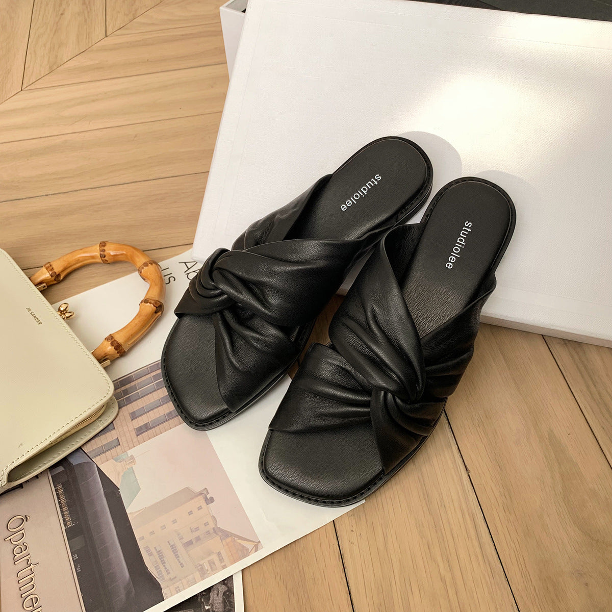Dame Elegant Knyttede Slide Sandaler Stilla