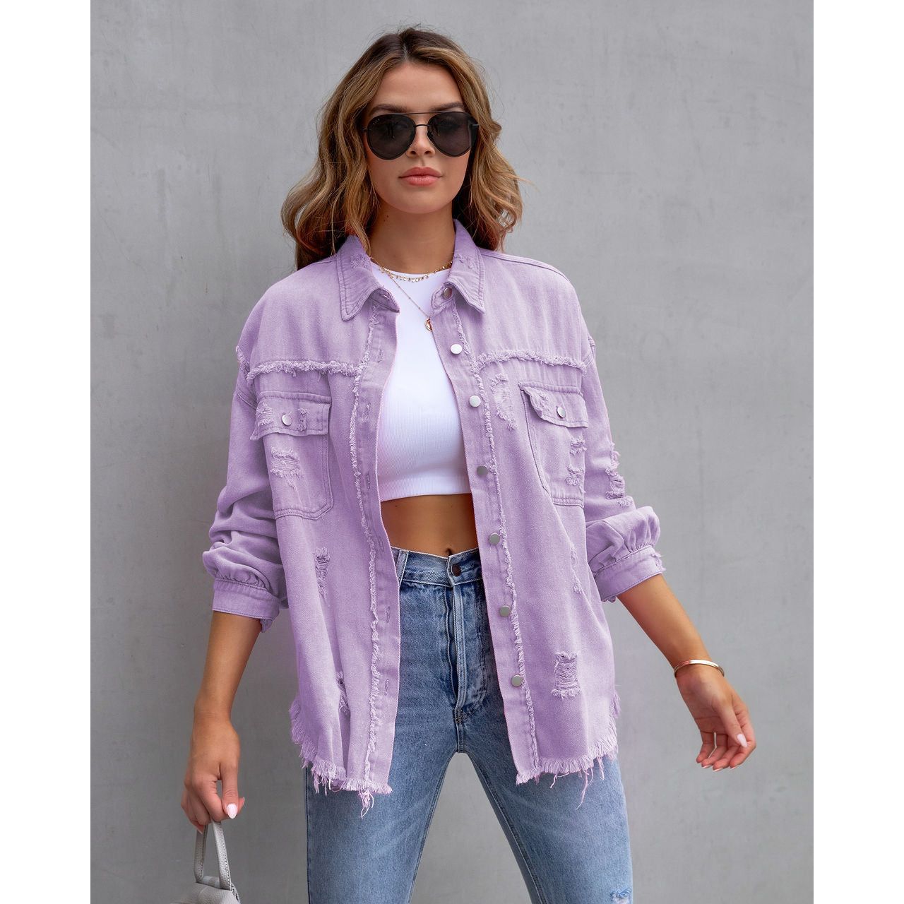 Stilla | Revnet Denim Casual Skjortejakke