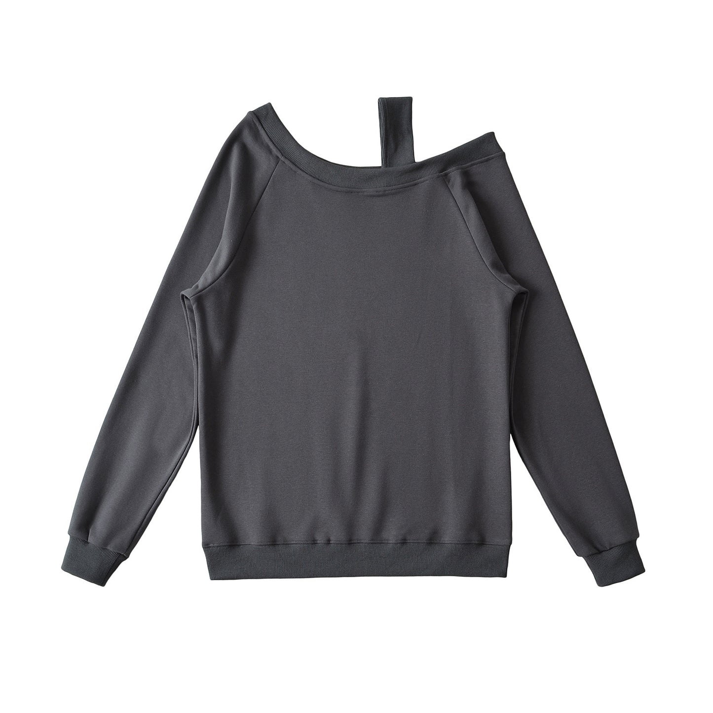 Dame afslappet Off-Shoulder Pullover med elastisk linning og fashionable detaljer Stilla