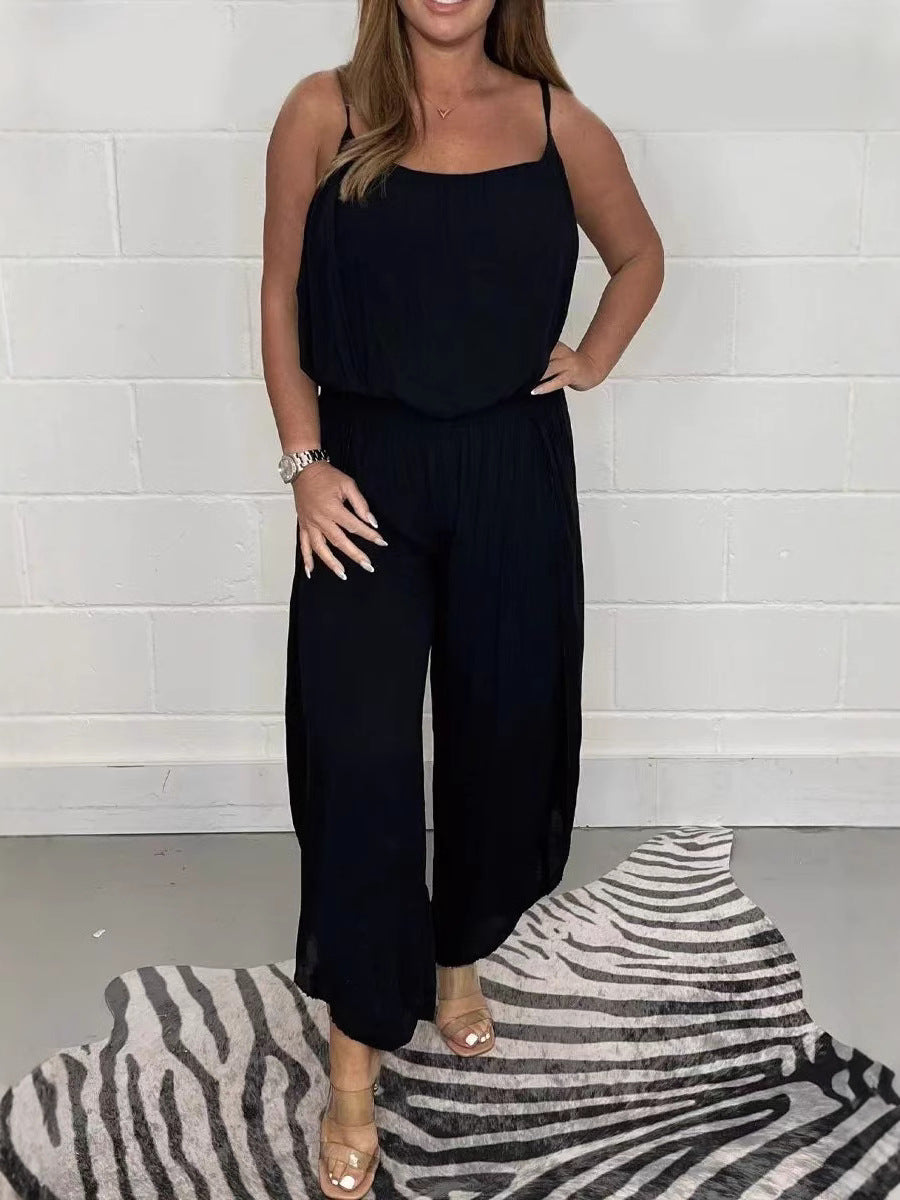 Dame Elegant Jumpsuit med raffineret taljejustering og tynde stropper Stilla