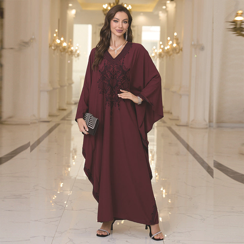 Dame Elegant Kaftankjole med kunstneriske broderier Stilla
