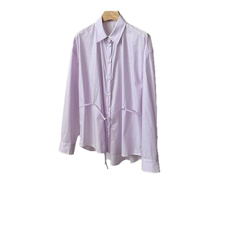 Dame afslappet skjorte med integreret taljebinding og oversized snit Stilla