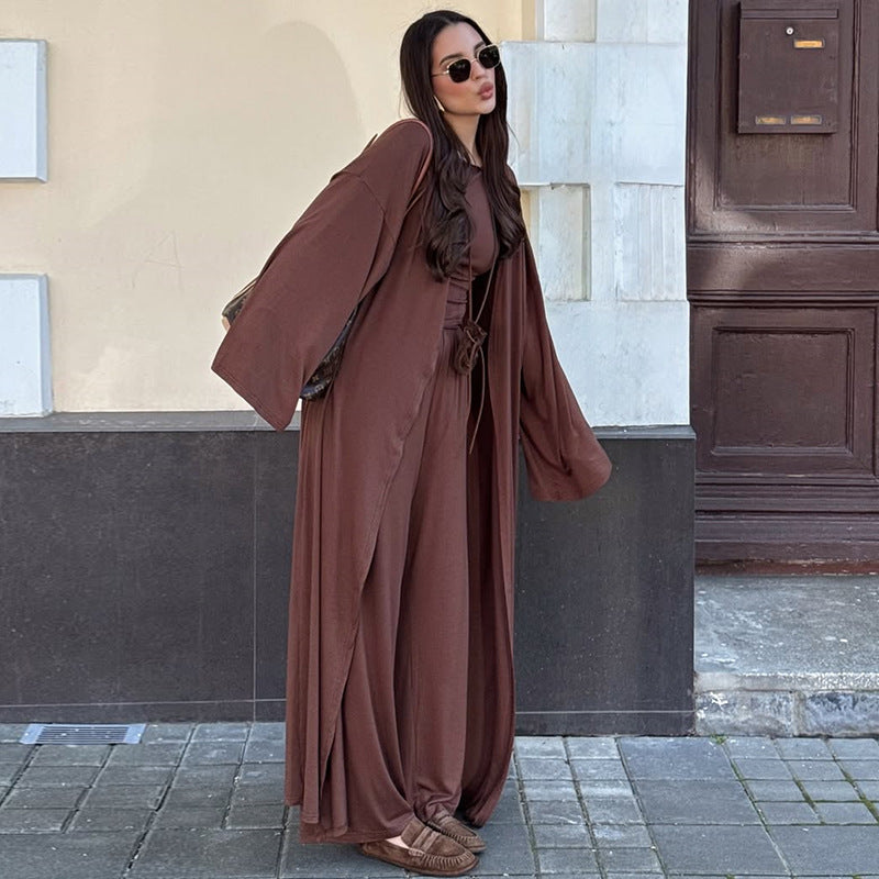 Dame komfortabel jumpsuit med bred pasform og lange ærmer Stilla
