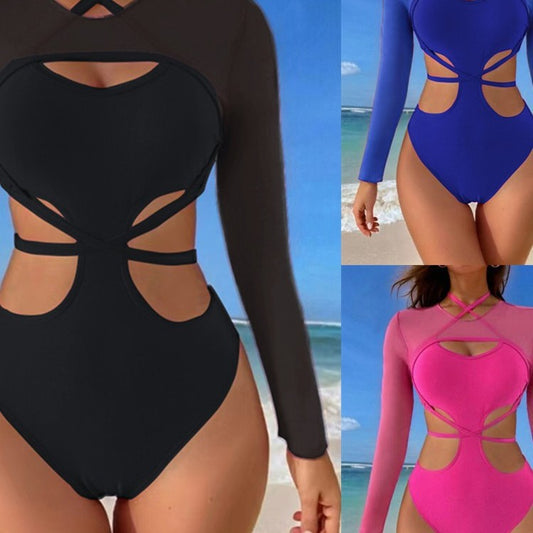 Dame Einteiler Badedragt med markant Cut-Out og stilfuldt krydsdesign Stilla