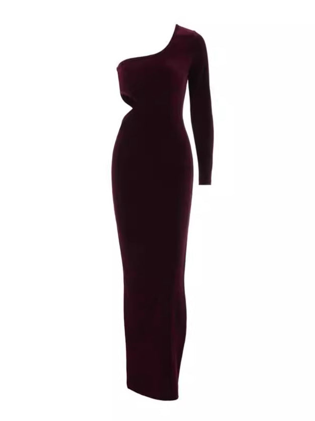 Dame Elegant Ankeldragt med asymmetrisk design og dyb slids Stilla