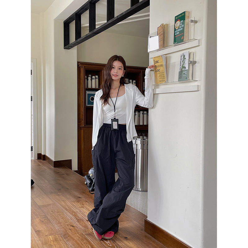 Dame afslappet Cargo-bukser med elastisk talje og praktiske lommer Stilla