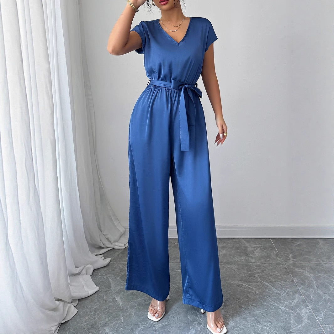 Dame elegant jumpsuit med figursyet snit og bred ben Stilla