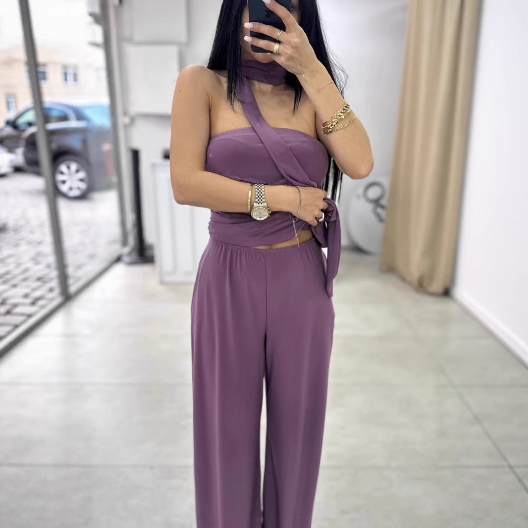 Kvinder Elegant Halterneck Jumpsuit Stilla