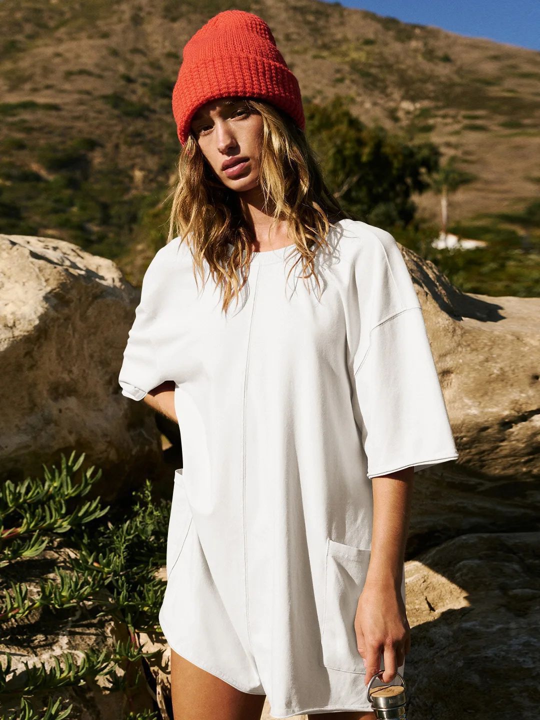 Stilla | Ryggen-jumpsuit Sommer Løs V-hals Jumpsuit Shorts