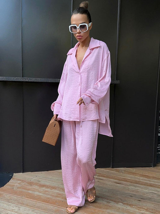 Dame afslappet loungewear-sæt med løs pasform og elegant look Stilla