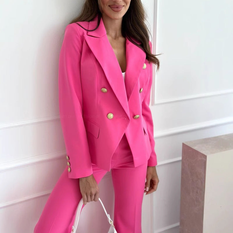 Dame Elegant Blazer med Dobbeltknap Stilla