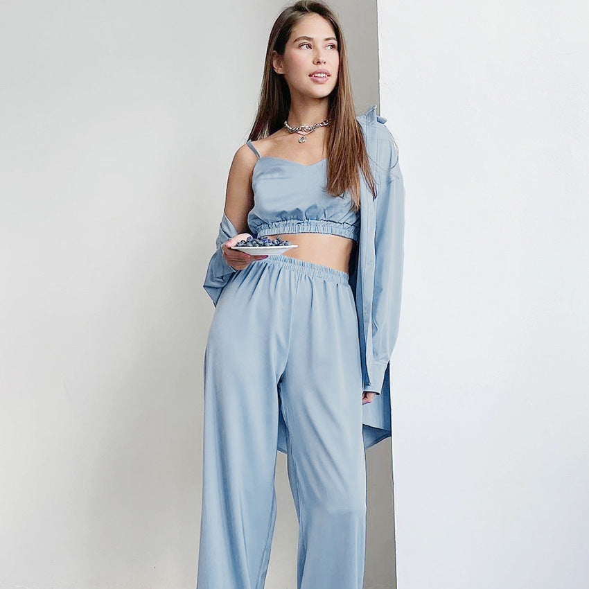 Dame afslappet lounge-sæt med cropped overdel og løs pasform Stilla