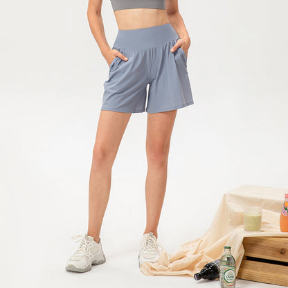 Stilla | High Waist Slimming a Line Sports Shorts Løs Pasform, Åndbar Yoga Fitness Løbeshorts