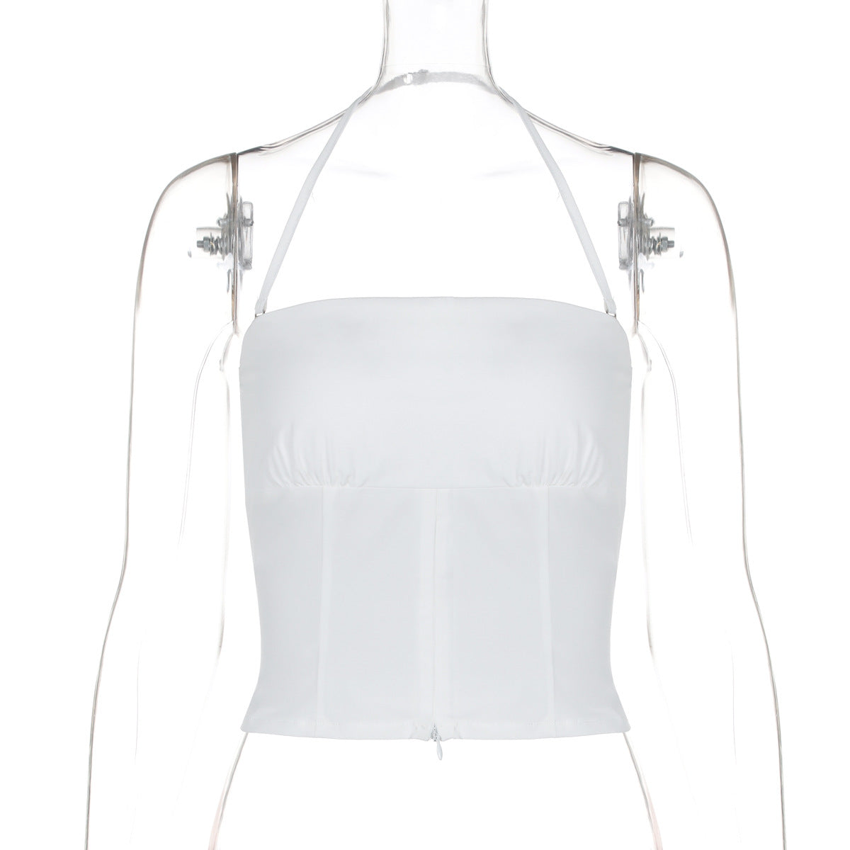 Dame Elegant Bustier-top med justerbare stropper og rucheret detalje Stilla