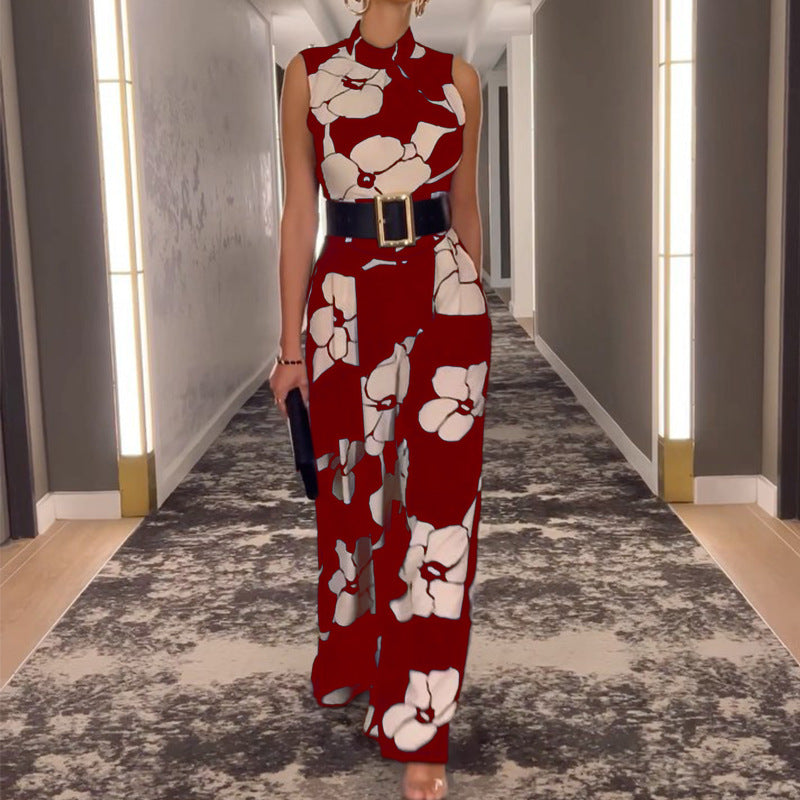 Dame Langærmet Jumpsuit med elegant snit og bredt ben Stilla