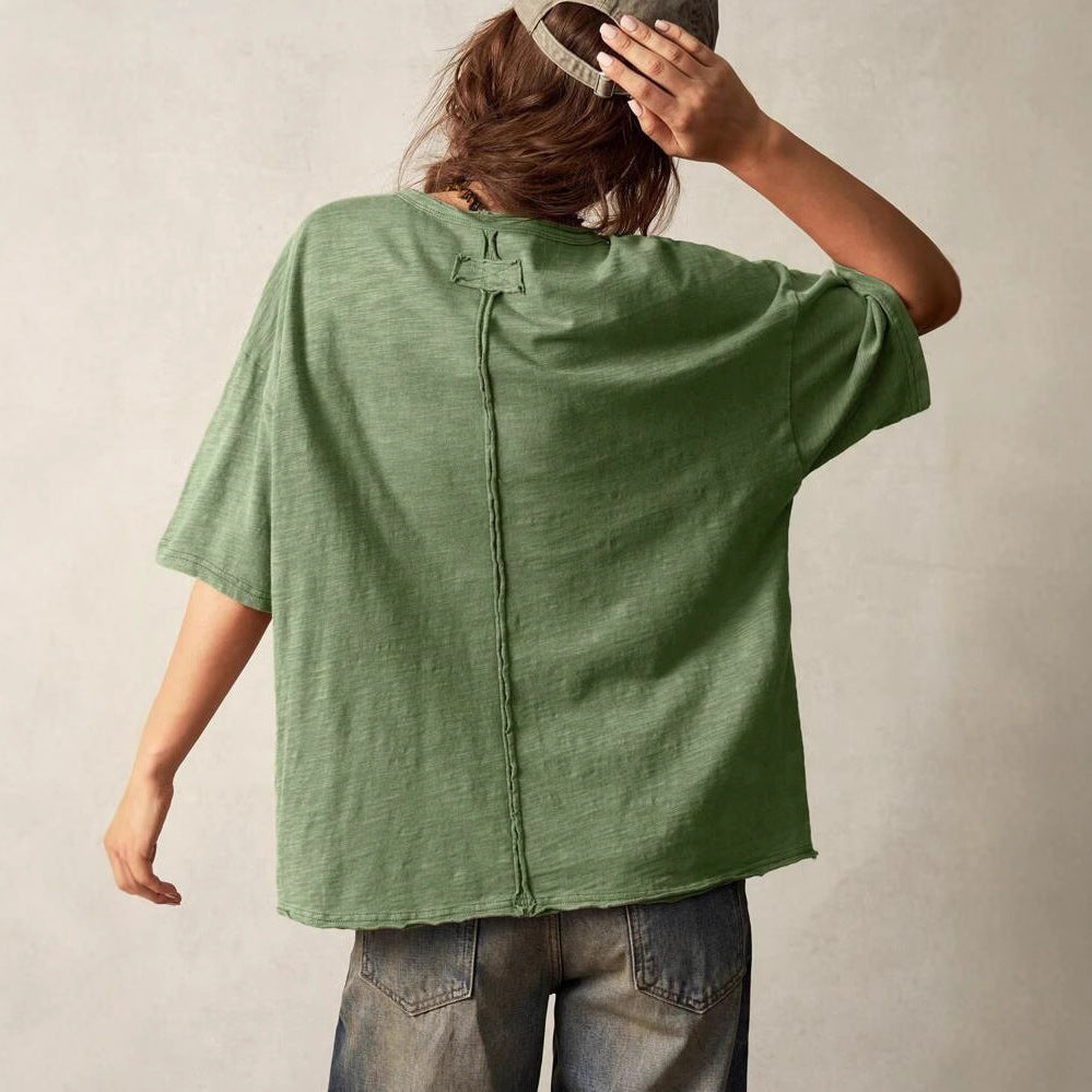 Dame afslappet oversized T-shirt lavet af åndbart materiale Stilla
