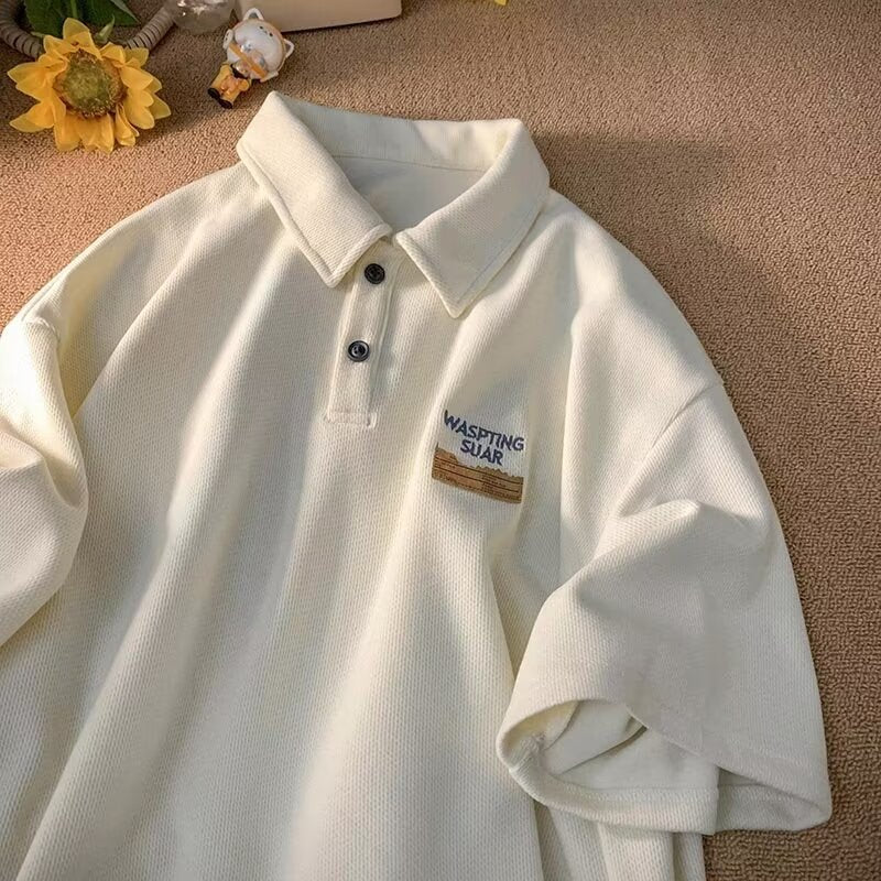 Herre Polo Shirt med struktureret materiale og modigt logo Stilla