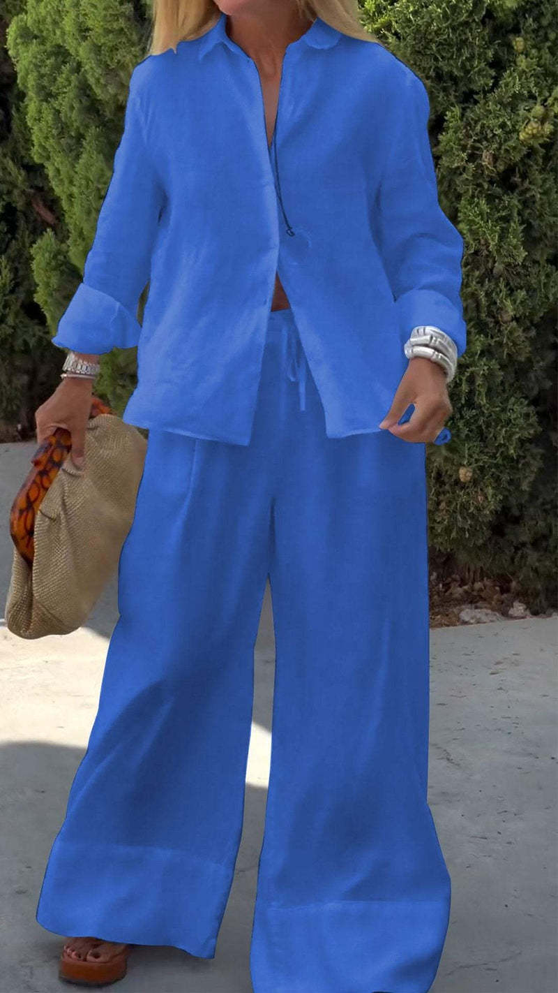 Dame afslappet og luftig loungewear-sæt lavet af blødt stof med løs pasform Stilla