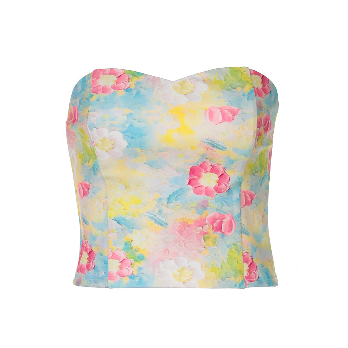 Dame Elegant Bustier-top med floral design og smal pasform Stilla