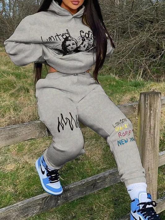 Dame Cooler Hættepullover og Joggingbuks Set Stilla